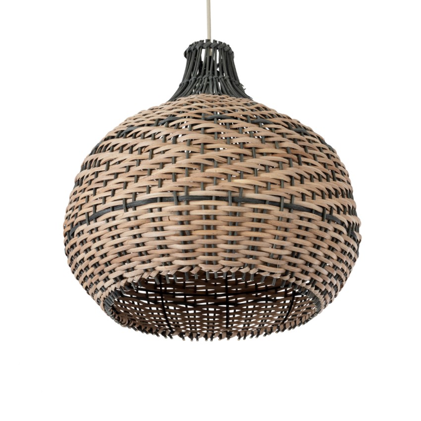 GLOBOSTAR® SEYCHELLES  Boho Κρεμαστό Φωτιστικό Οροφής με Ντουί 1 x E27 AC 220-240V IP20 - Μπεζ & Χακί - Μ40 x Π40 x Υ40cm