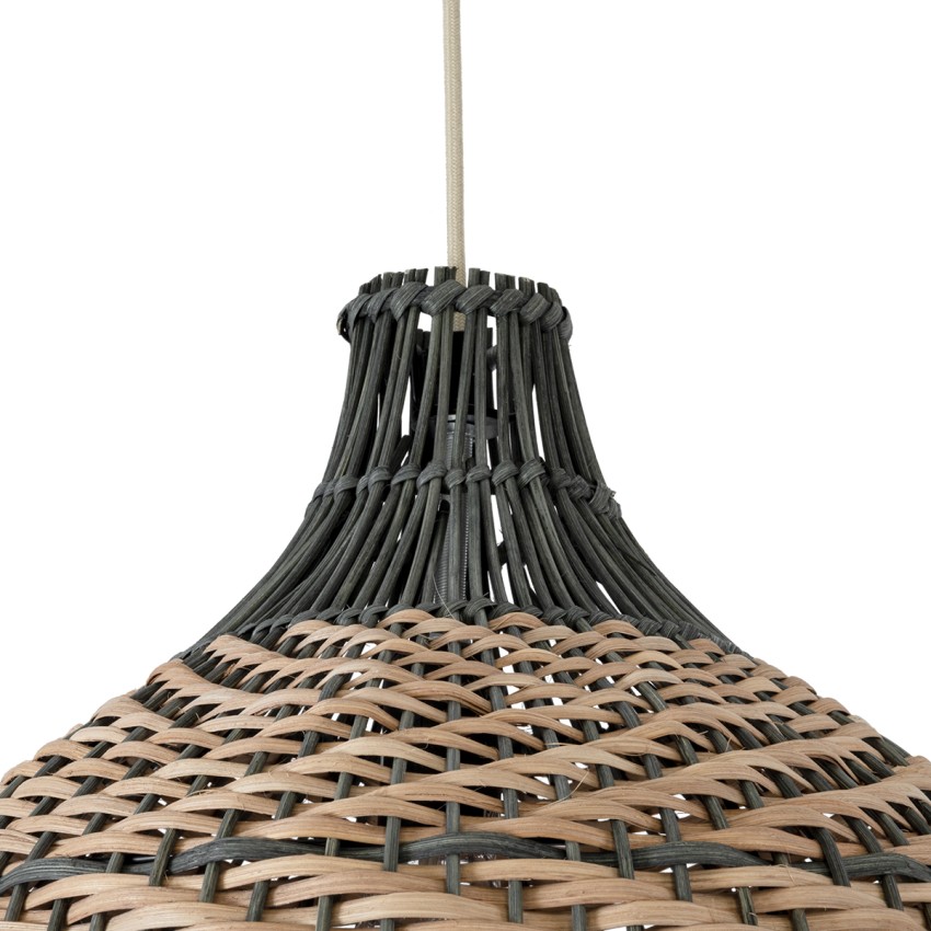 GLOBOSTAR® SEYCHELLES  Boho Κρεμαστό Φωτιστικό Οροφής με Ντουί 1 x E27 AC 220-240V IP20 - Μπεζ & Χακί - Μ40 x Π40 x Υ40cm