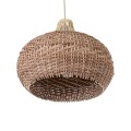 PANAMA  Boho Κρεμαστό Φωτιστικό Καμπάνα Μονόφωτο 1 x E27 IP20 Καφέ & Μπεζ Ξύλο - Μ40 x Π40 x Υ34cm