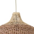 PANAMA  Boho Κρεμαστό Φωτιστικό Καμπάνα Μονόφωτο 1 x E27 IP20 Καφέ & Μπεζ Ξύλο - Μ40 x Π40 x Υ34cm