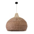 PANAMA  Boho Κρεμαστό Φωτιστικό Καμπάνα Μονόφωτο 1 x E27 IP20 Καφέ & Μπεζ Ξύλο - Μ60 x Π60 x Υ60cm