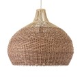 PANAMA  Boho Κρεμαστό Φωτιστικό Καμπάνα Μονόφωτο 1 x E27 IP20 Καφέ & Μπεζ Ξύλο - Μ60 x Π60 x Υ60cm