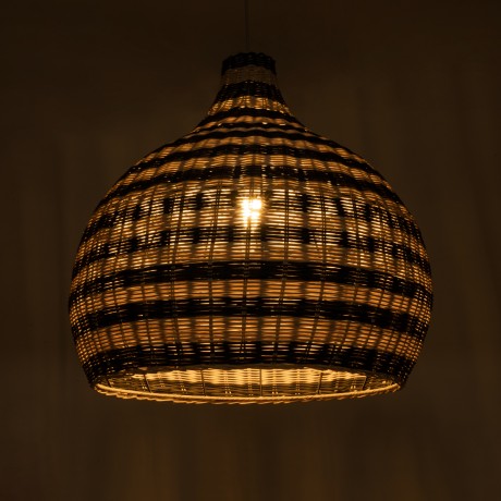 GLOBOSTAR® JAMAICA  Boho Κρεμαστό Φωτιστικό Οροφής με Ντουί 1 x E27 AC 220-240V IP20 - Μπεζ & Λαδί - Μ60 x Π60 x Υ60cm