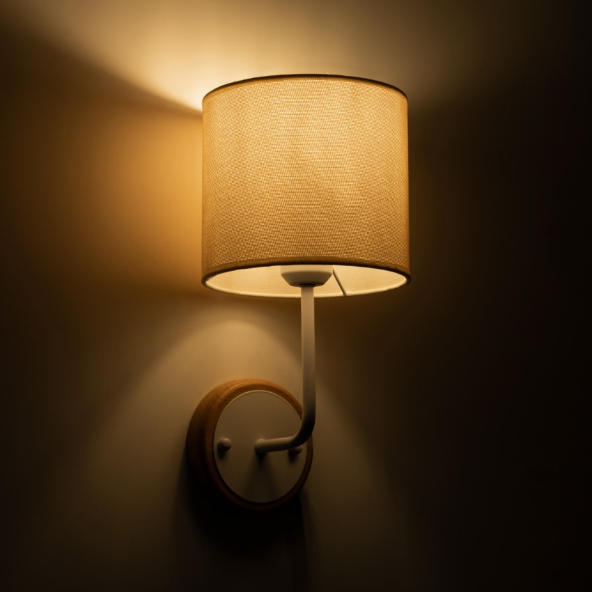 GLOBOSTAR® MANU  Μοντέρνο Φωτιστικό Τοίχου - Απλίκα με Ντουί 1 x E27 AC 220-240V IP20 - Λευκό & Μπεζ - Μ18 x Π20 x Υ37cm