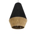 SALERNO  Boho Κρεμαστό Φωτιστικό Πλέγμα Μονόφωτο 1 x E27 IP20 Μαύρο & Μπεζ Σχοινί - Μ50 x Π50 x Υ80cm