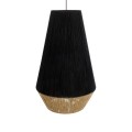 SALERNO  Boho Κρεμαστό Φωτιστικό Πλέγμα Μονόφωτο 1 x E27 IP20 Μαύρο & Μπεζ Σχοινί - Μ50 x Π50 x Υ80cm