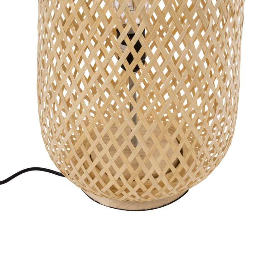 MAMIZU  Boho Επιδαπέδιο Φωτιστικό Μονόφωτο 1 x E27 IP20 Μπεζ Ξύλο - Μ28 x Π28 x Υ93cm