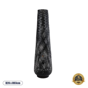 MAMIZU  Boho Επιδαπέδιο Φωτιστικό Μονόφωτο 1 x E27 IP20 Μαύρο Ξύλο - Μ28 x Π28 x Υ93cm