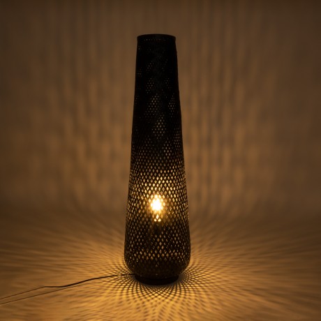 MAMIZU  Boho Επιδαπέδιο Φωτιστικό Μονόφωτο 1 x E27 IP20 Μαύρο Ξύλο - Μ28 x Π28 x Υ93cm