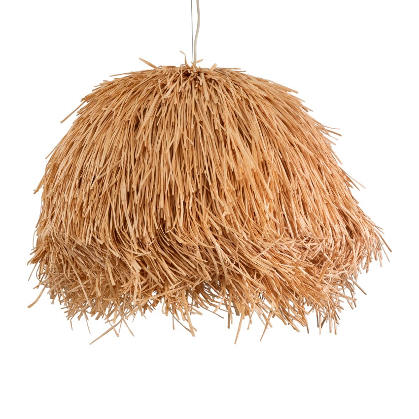 GUADELOUPE  Boho Κρεμαστό Φωτιστικό Πλέγμα Μονόφωτο 1 x E27 IP20 Καφέ Ράφια - Μ80 x Π80 x Υ60cm