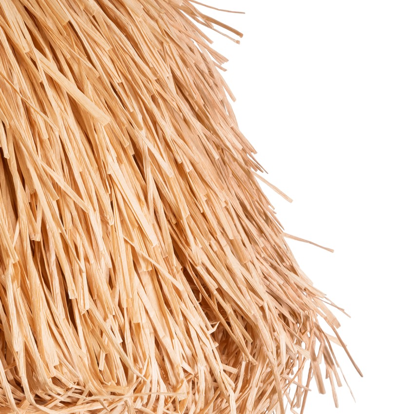 GUADELOUPE  Boho Κρεμαστό Φωτιστικό Πλέγμα Μονόφωτο 1 x E27 IP20 Καφέ Ράφια - Μ80 x Π80 x Υ60cm