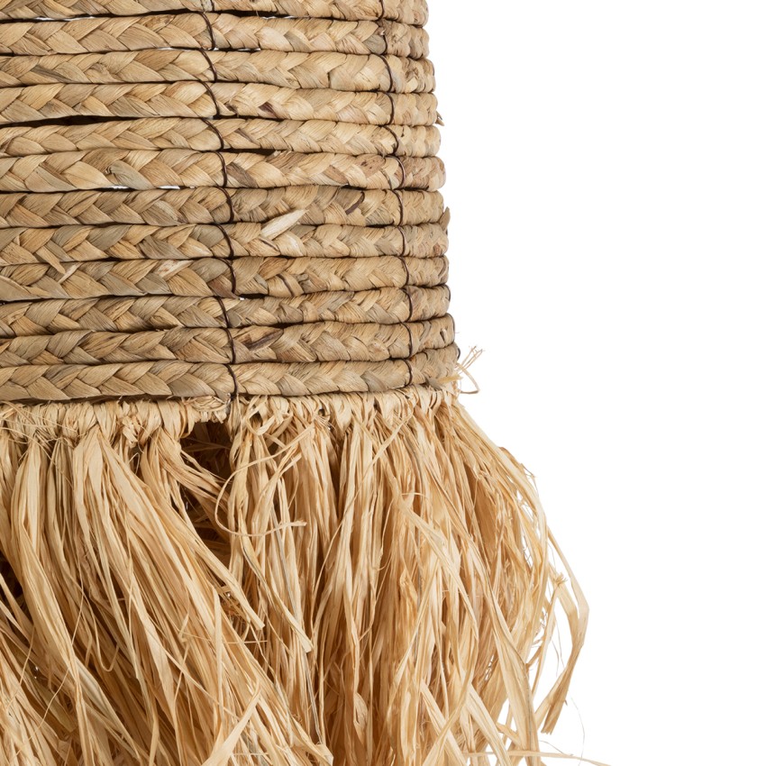 PORTOFERRAIO  Boho Κρεμαστό Φωτιστικό Πλέγμα Μονόφωτο 1 x E27 IP20 Μπεζ Ράφια - Μ30 x Π30 x Υ70cm