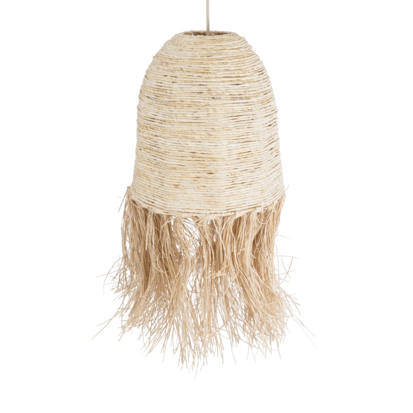 AREMBEPE  Boho Κρεμαστό Φωτιστικό Πλέγμα Μονόφωτο 1 x E27 IP20 Μπεζ Ράφια - Μ34 x Π34 x Υ70cm