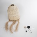 AREMBEPE  Boho Κρεμαστό Φωτιστικό Πλέγμα Μονόφωτο 1 x E27 IP20 Μπεζ Ράφια - Μ60 x Π60 x Υ130cm