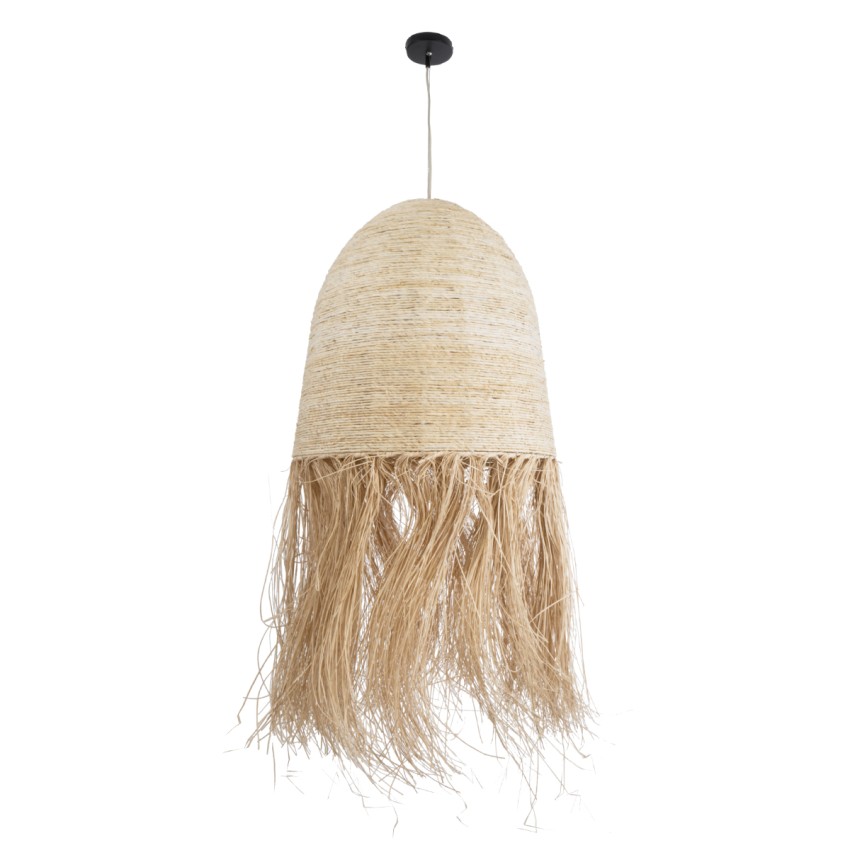 AREMBEPE  Boho Κρεμαστό Φωτιστικό Πλέγμα Μονόφωτο 1 x E27 IP20 Μπεζ Ράφια - Μ60 x Π60 x Υ130cm