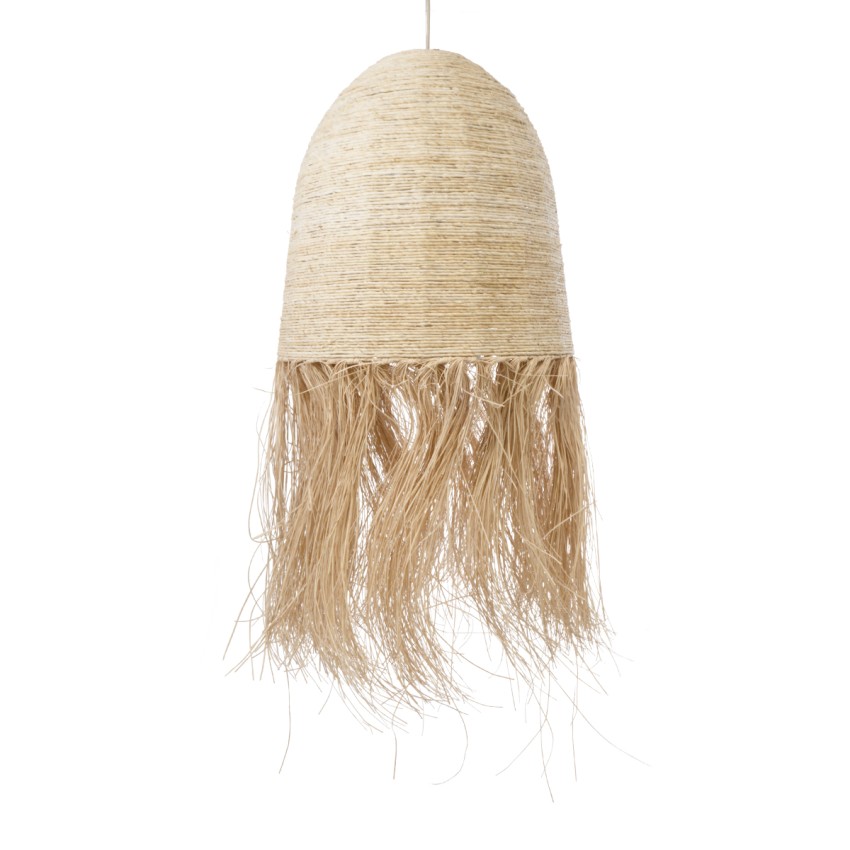 AREMBEPE  Boho Κρεμαστό Φωτιστικό Πλέγμα Μονόφωτο 1 x E27 IP20 Μπεζ Ράφια - Μ60 x Π60 x Υ130cm