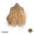 PORTOFERRAIO  Boho Κρεμαστό Φωτιστικό Πλέγμα Μονόφωτο 1 x E27 IP20 Μπεζ Ράφια - Μ50 x Π50 x Υ80cm