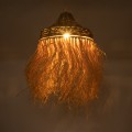 PORTOFERRAIO  Boho Κρεμαστό Φωτιστικό Πλέγμα Μονόφωτο 1 x E27 IP20 Μπεζ Ράφια - Μ50 x Π50 x Υ80cm