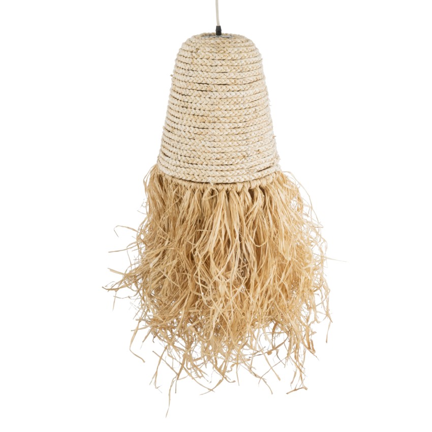 LETA  Boho Κρεμαστό Φωτιστικό Πλέγμα Μονόφωτο 1 x E27 IP20 Μπεζ Ράφια - Μ34 x Π34 x Υ70cm