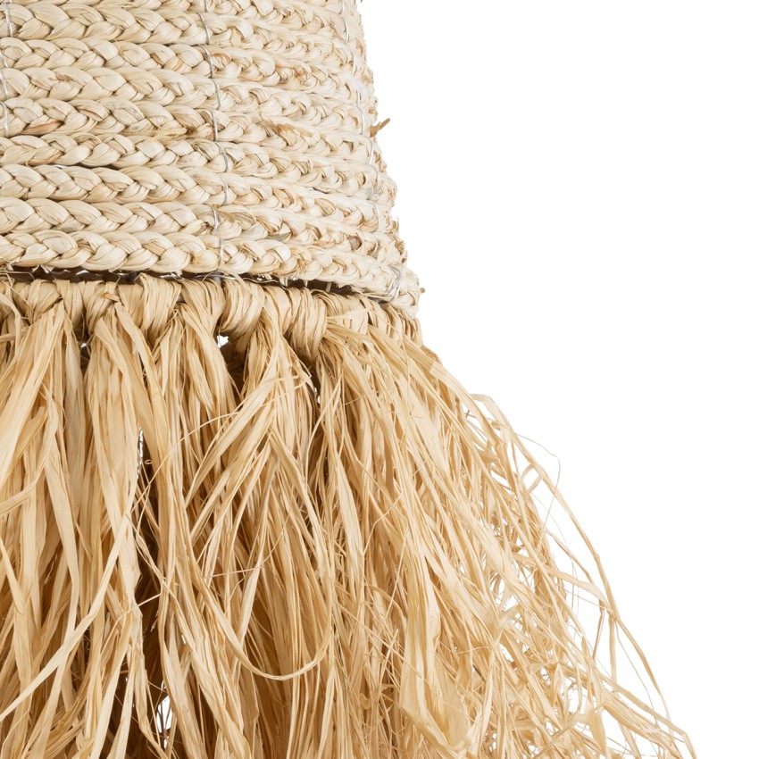 LETA  Boho Κρεμαστό Φωτιστικό Πλέγμα Μονόφωτο 1 x E27 IP20 Μπεζ Ράφια - Μ34 x Π34 x Υ70cm