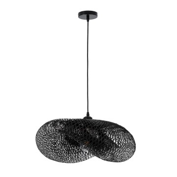 GLOBOSTAR® MEXICO  Boho Κρεμαστό Φωτιστικό Οροφής με Ντουί 1 x E27 AC 220-240V IP20 - Μαύρο - Μ65 x Π45 x Υ18cm