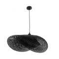 GLOBOSTAR® MEXICO  Boho Κρεμαστό Φωτιστικό Οροφής με Ντουί 1 x E27 AC 220-240V IP20 - Μαύρο - Μ85 x Π50 x Υ30cm