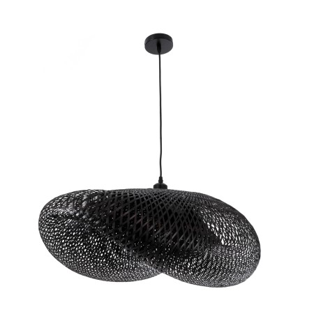 GLOBOSTAR® MEXICO  Boho Κρεμαστό Φωτιστικό Οροφής με Ντουί 1 x E27 AC 220-240V IP20 - Μαύρο - Μ85 x Π50 x Υ30cm