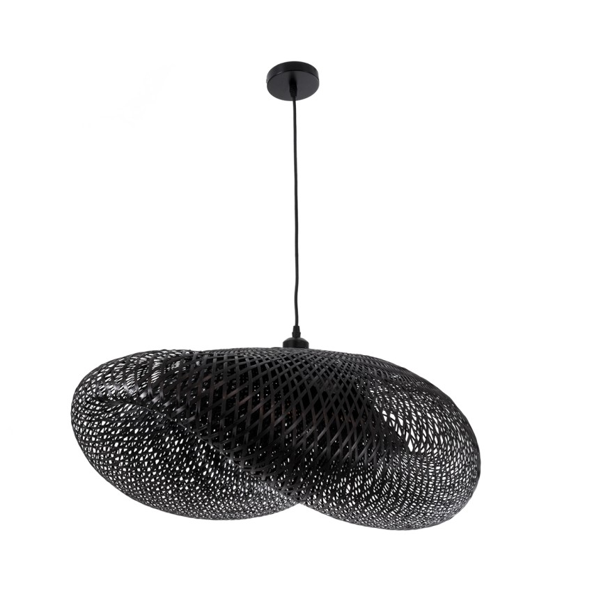 GLOBOSTAR® MEXICO  Boho Κρεμαστό Φωτιστικό Οροφής με Ντουί 1 x E27 AC 220-240V IP20 - Μαύρο - Μ85 x Π50 x Υ30cm