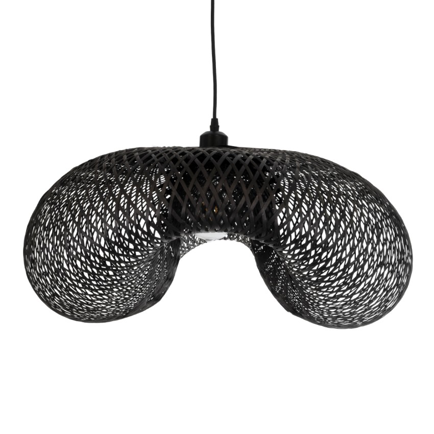 GLOBOSTAR® MEXICO  Boho Κρεμαστό Φωτιστικό Οροφής με Ντουί 1 x E27 AC 220-240V IP20 - Μαύρο - Μ85 x Π50 x Υ30cm