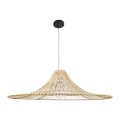 PALERMO  Boho Κρεμαστό Φωτιστικό Πλέγμα Μονόφωτο 1 x E27 IP20 Μπεζ Ξύλο - Μ100 x Π100 x Υ30cm
