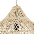 ADEJE  Boho Κρεμαστό Φωτιστικό Πλέγμα Μονόφωτο 1 x E27 IP20 Μπεζ Ξύλο - Μ80 x Π80 x Υ55cm