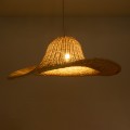 ESPARGOS  Boho Κρεμαστό Φωτιστικό Πλέγμα Μονόφωτο 1 x E27 IP20 Μπεζ Ξύλο - Μ70 x Π70 x Υ35cm