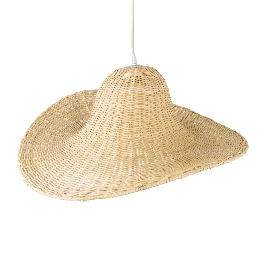 ESPARGOS  Boho Κρεμαστό Φωτιστικό Πλέγμα Μονόφωτο 1 x E27 IP20 Μπεζ Ξύλο - Μ70 x Π70 x Υ35cm