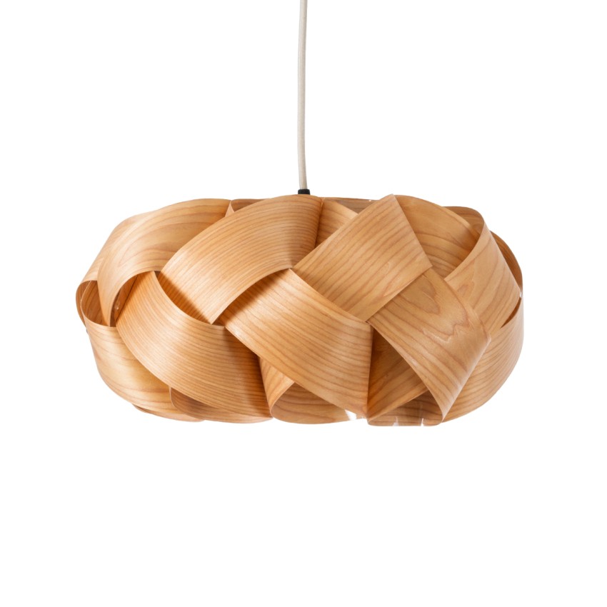 SARDIGNA  Boho Κρεμαστό Φωτιστικό Πλέγμα Μονόφωτο 1 x E27 IP20 Καφέ Ξύλο - Μ40 x Π40 x Υ20cm