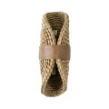 GUAVA  Boho Επιτοίχιο Φωτιστικό Απλίκα Δίφωτο 2 x G9 IP20 Μπεζ Ξύλο με Μπεζ Δέρμα - Μ11 x Π13 x Υ30cm