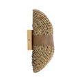GUAVA  Boho Επιτοίχιο Φωτιστικό Απλίκα Δίφωτο 2 x G9 IP20 Μπεζ Ξύλο με Μπεζ Δέρμα - Μ11 x Π13 x Υ30cm