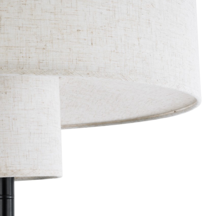 MARIGOLD  Μοντέρνο Επιδαπέδιο Φωτιστικό Τρίφωτο 3 x E27 IP20 Μαύρο Αλουμίνιο με Λευκό Ύφασμα - Μ46 x Π46 x Υ160cm