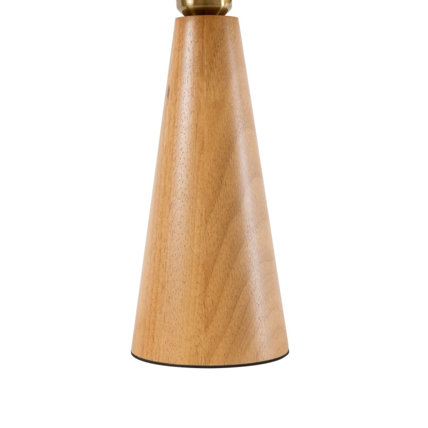 KAUAI  Μοντέρνο Επιτραπέζιο Φωτιστικό Μονόφωτο 1 x E27 AC220-240V IP20 - Μ38 x Π30 x Υ48cm - Μπεζ Ξύλινο Καμπάνα