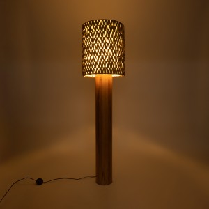 Μοντέρνο Επιδαπέδιο Φωτιστικό Μονόφωτο 1 x E27 IP20 Καφέ Ξύλο - Μ43 x Π43 x Υ160cm