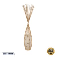 PORTONOVO  Boho Επιδαπέδιο Φωτιστικό Μονόφωτο 1 x E27 IP20 Μπεζ Ξύλο με Λευκό Ύφασμα - Μ35 x Π35 x Υ165cm
