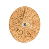 COLOMBO  Boho Επιτοίχιο Φωτιστικό Απλίκα Μονόφωτο 1 x E27 IP20 Μπεζ Ράφια - Μ40 x Π40 x Υ9cm