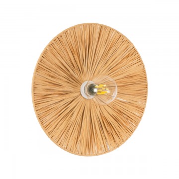 COLOMBO  Boho Επιτοίχιο Φωτιστικό Απλίκα Μονόφωτο 1 x E27 IP20 Μπεζ Ράφια - Μ40 x Π40 x Υ9cm