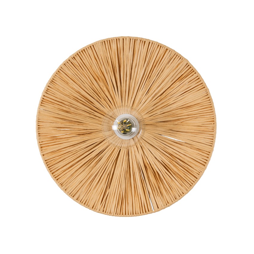 COLOMBO  Boho Επιτοίχιο Φωτιστικό Απλίκα Μονόφωτο 1 x E27 IP20 Μπεζ Ράφια - Μ40 x Π40 x Υ9cm