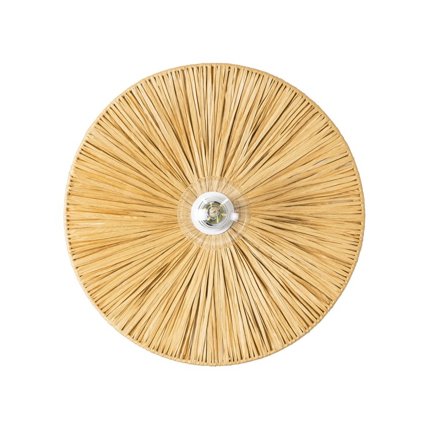 COLOMBO  Boho Επιτοίχιο Φωτιστικό Απλίκα Μονόφωτο 1 x E27 IP20 Μπεζ Ράφια - Μ40 x Π40 x Υ9cm