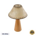MASPALOMAS  Boho Επιτραπέζιο Φωτιστικό Μονόφωτο 1 x E27 AC220-240V IP20 - Φ30 x Υ45cm - Μπεζ Ξύλινο Καμπάνα