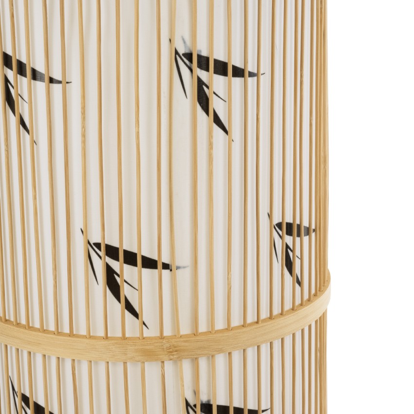 FALKLAND  Boho Επιδαπέδιο Φωτιστικό Μονόφωτο 1 x E27 IP20 Μπεζ Ξύλο με Λευκό Ύφασμα - Μ30 x Π30 x Υ100cm