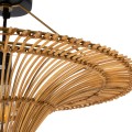 PALERMO  Boho Φωτιστικό Οροφής Πλέγμα Μονόφωτο 1 x E27 IP20 Καφέ Ξύλο - Μ60 x Π60 x Υ36cm