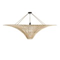 PALERMO  Boho Φωτιστικό Οροφής Πλέγμα Μονόφωτο 1 x E27 IP20 Μπεζ Ξύλο - Μ150 x Π150 x Υ78cm