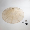 GLOBOSTAR® PALERMO  Boho Κρεμαστό Φωτιστικό Οροφής με Ντουί 1 x E27 AC 220-240V IP20 - Μπεζ - Μ160 x Π160 x Υ45cm