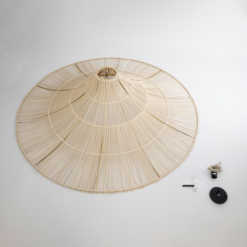 GLOBOSTAR® PALERMO  Boho Κρεμαστό Φωτιστικό Οροφής με Ντουί 1 x E27 AC 220-240V IP20 - Μπεζ - Μ160 x Π160 x Υ45cm